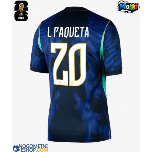 Moški Nogometni dresi Brazilija Lucas Paqueta #20 Gostujoči SP 2026 Kratek Rokav